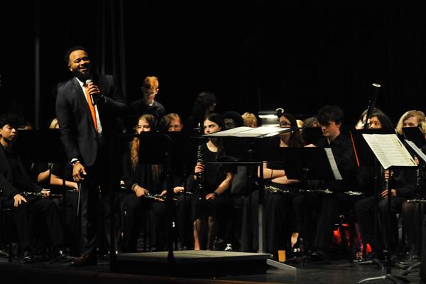 Students performing at the 2023-2024 All County Band Concert